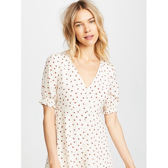 SOLD - Madewell Silk Strawberry Dress - Picture 2 of 8